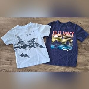 Set Of 2 Old Navy Boy's Blue Short Sleeve T-shirts Size 4T
